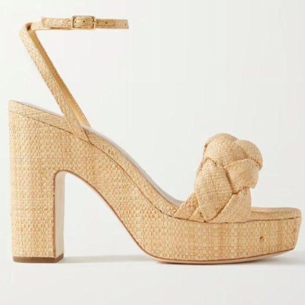 Loeffler Randall Fae Platform Sandal Natural Womens Size 8